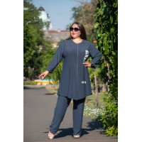 Костюм 3487-2 великого розміру з різноколірним принтом