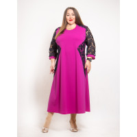 Сукня для повних жінок 3502-2 із щільного м'якого трикотажу кольору фуксії