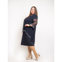 Сукня 55926-2 для повних дівчат темно-синєго кольору