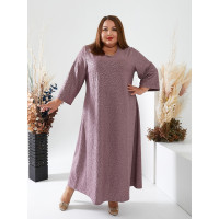 Пудрова елегантна сукня 3551-2 великих розмірів