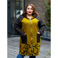 Оливковый кардиган 3559 для полных женщин
