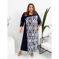 Сукня 3423-1 благородного синього кольору прямого крою