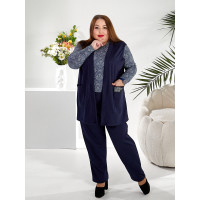 Синій костюм 3633-2 великих розмірів