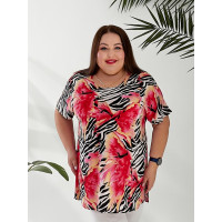 Туніка великого розміру 3578-18 із тканини масло