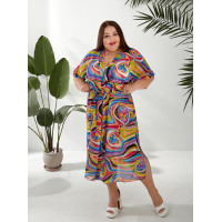 Пляжний халат великого розміру 2217-2 із шифону