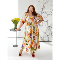 Світла сукня 3583-3 з розсипом квітів