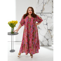 Стильна рожева сукня 3570-6 великих розмірів