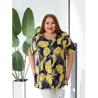 Туніка 3578-8 з жовтим листям великих розмірів