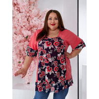 Яскрава жіноча туніка 3595-2 великих розмірів