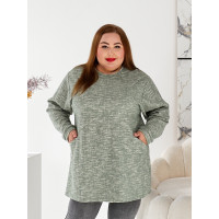 Зручна трикотажна туніка кольору хакі для жінок великих розмірів 3624-2