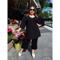 Чорний універсальний костюм 3537-2 великих розмірів