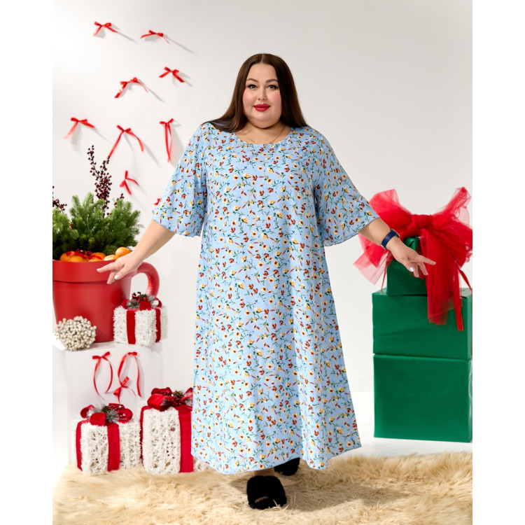 Нічна сорочка "Квітковий поцілунок" 2220-11 великого розміру