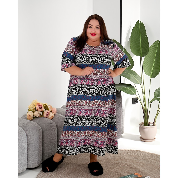 Нічна сорочка 2220-2 з орнаментом великих розмірів 