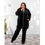 Чорний велюровий костюм 2225-2 великих розмірів