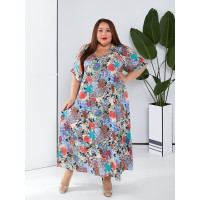 Барвиста штапельна сукня 3570-2