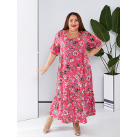 Рожева штапельна сукня 3570-3