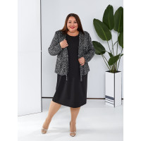 Костюм 55942 сукня та жакет у чорно-білому кольорі