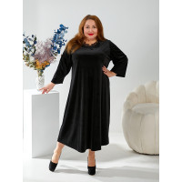 Чорна бархатна сукня 3628-2 великих розмірів