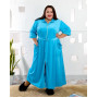 Домашній халат блакитного кольору 2500-23 великих розмірів