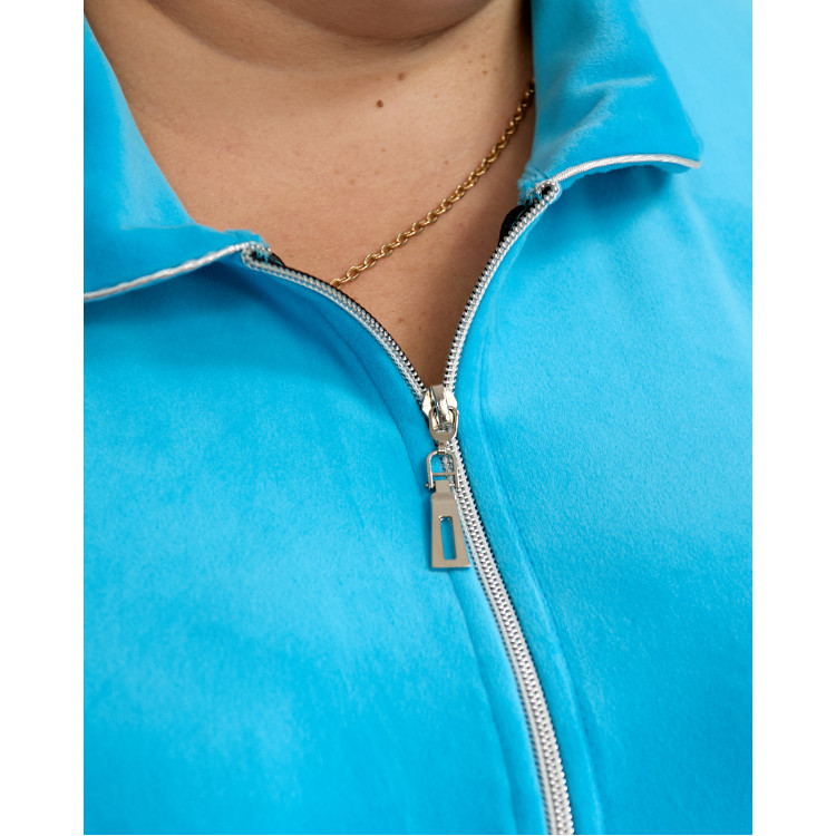 Домашній халат блакитного кольору 2500-23 великих розмірів