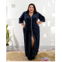 Домашній халат темно-синього кольору 2500-24 великих розмірів