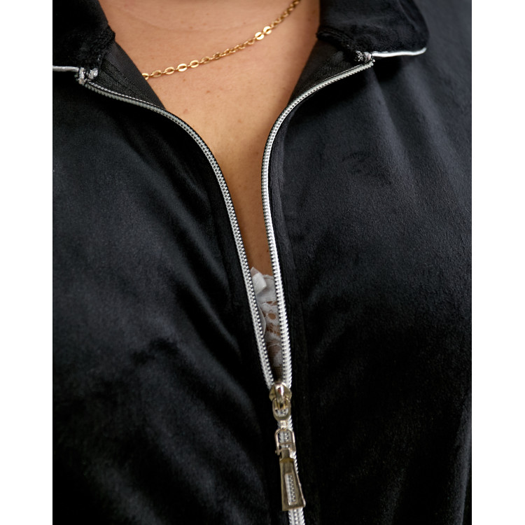 Домашній халат чорного кольору 2500-25 великих розмірів