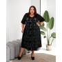 Чорна сукня-гіпюр 3646-2 великих розмірів