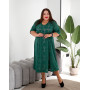 Зелена сукня-гіпюр 3646-4 великих розмірів