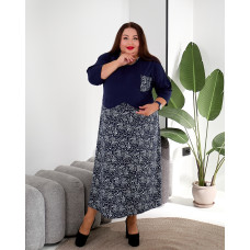 Комбінована сукня біла 3647-2 великих розмірів