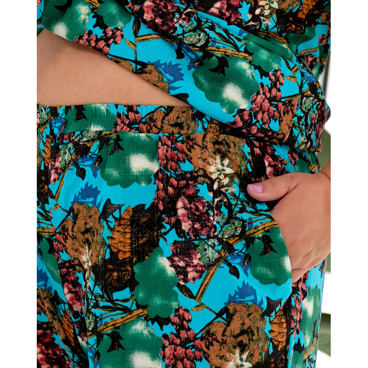 Костюм 3649 із лляного стрейчу великих розмірів