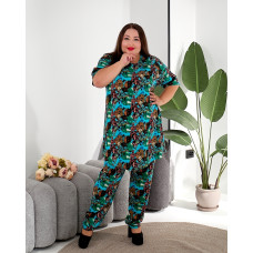 Костюм 3649 із лляного стрейчу великих розмірів