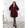 Бордовий стильний плащ на осінь 3650-2