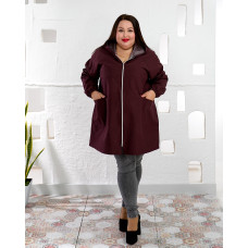 Бордовий стильний плащ на осінь 3650-2