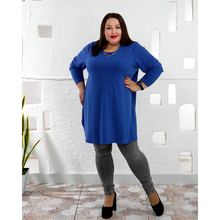 Яскрава туніка 3651-1великих розмірів в кольорі електро