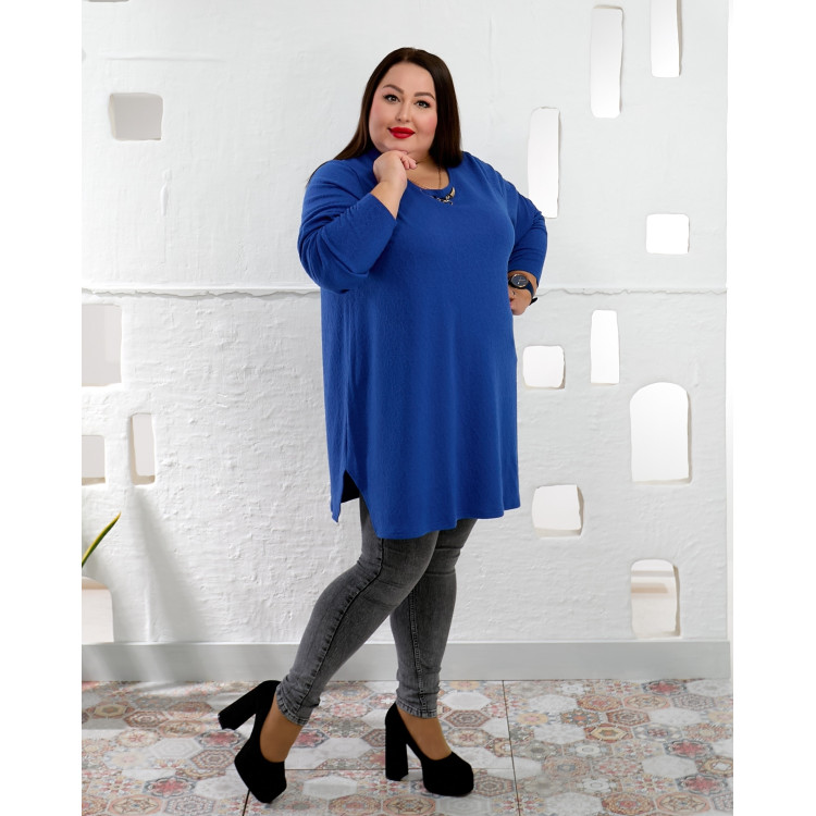 Яскрава туніка 3651-1великих розмірів в кольорі електро