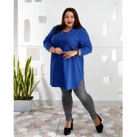 Яскрава туніка 3651-1великих розмірів в кольорі електро