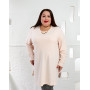 Вишукана в персиковому кольорі туніка 3651-3 великих розмірів