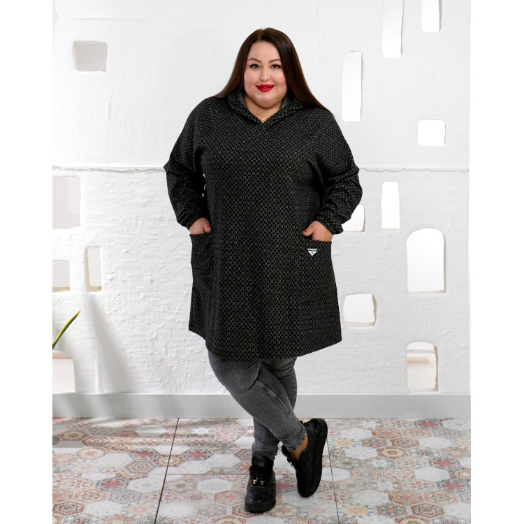 Зручна трикотажна туніка 3653 для жінок великих розмірів