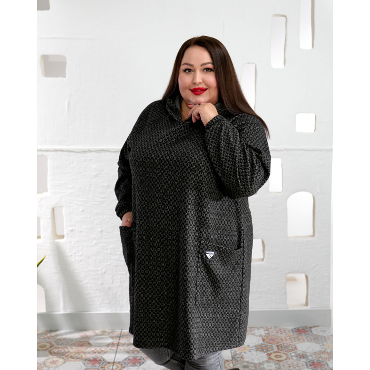 Зручна трикотажна туніка 3653 для жінок великих розмірів