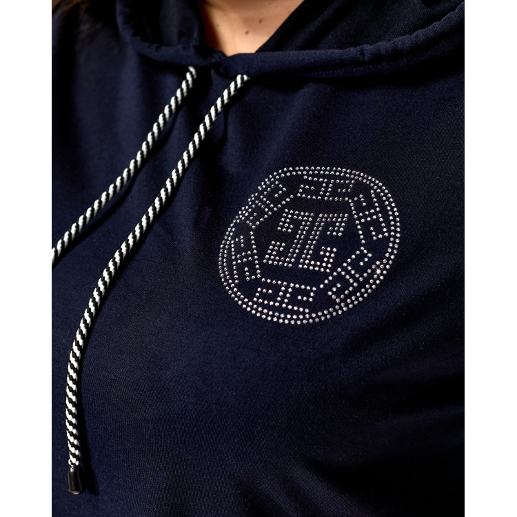 Синя туніка 3658 з тканиною двохнитка великого розміру