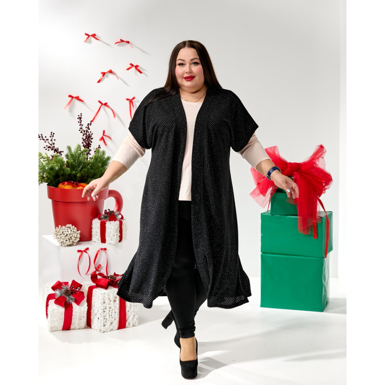 Жилет 120 см з трикотажного в’язаного полотна з люрексовою ниткою 3662 великого розміру