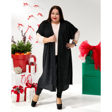 Жилет 120 см з трикотажного в’язаного полотна з люрексовою ниткою 3662 великого розміру